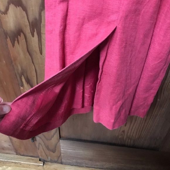 Charles Nolan Linen Dress Pink Red - Picture 7 of 8